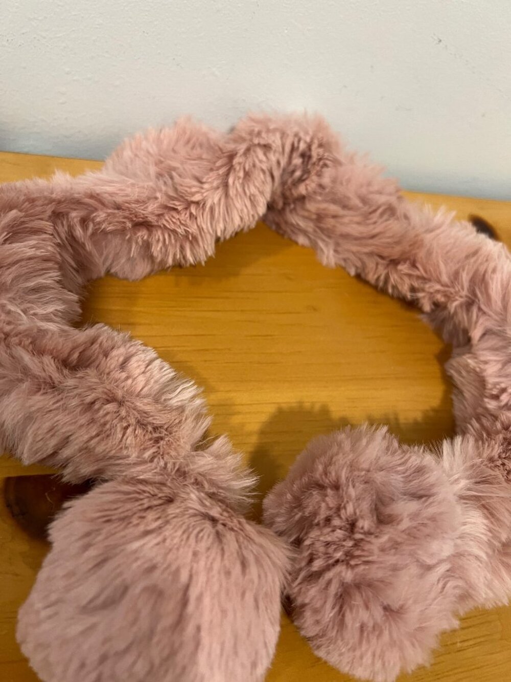 Dusty Blush Rose Pink Fur Scarf